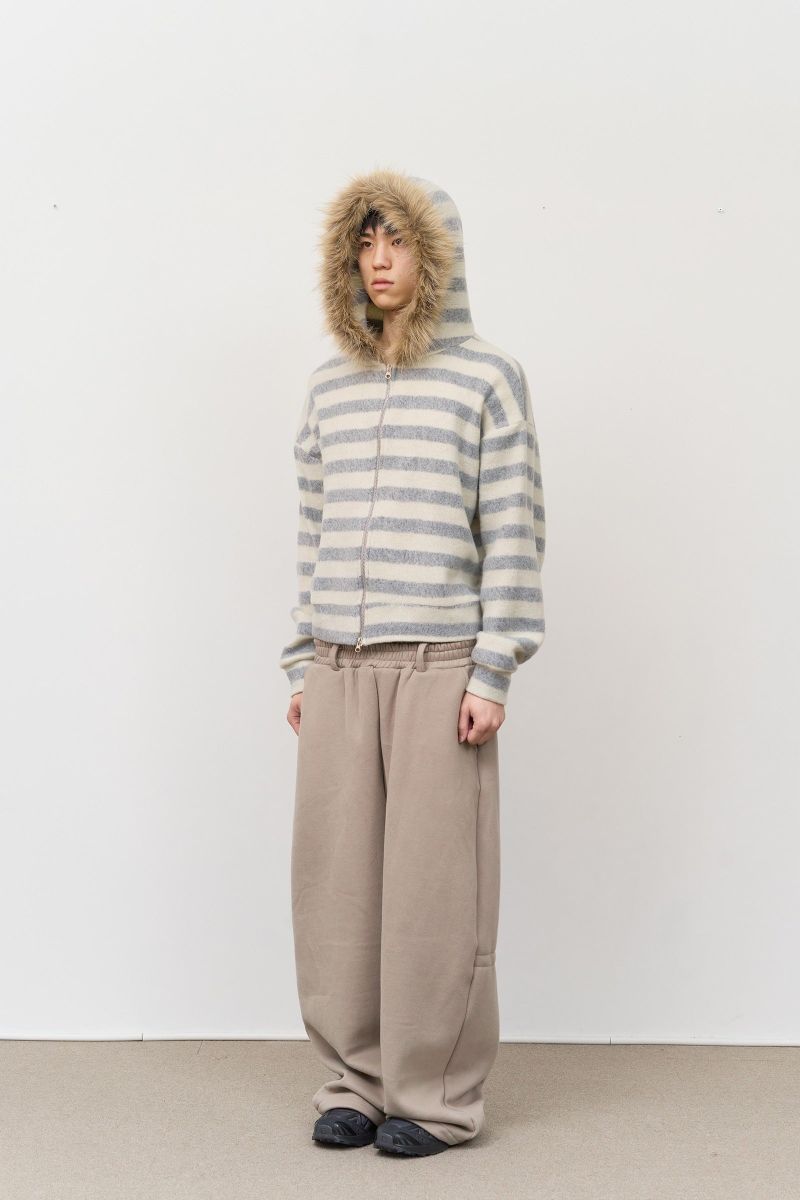 Fury Fur Striped Zip Hoodie