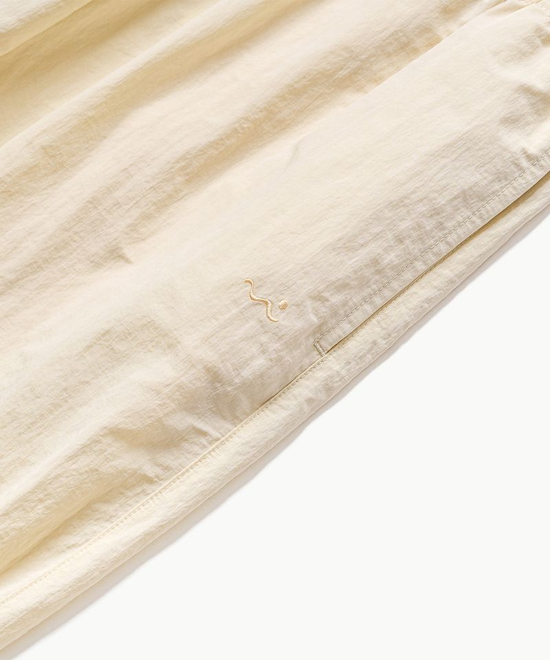 Shirring Nylon Straight Pants - Lemon