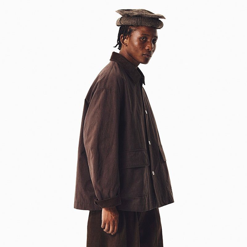 COLLARED COLOR-BLOCK UTILITY JACKET
