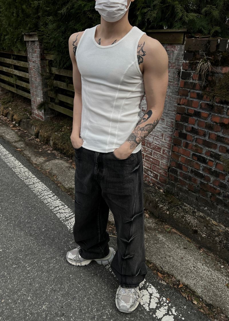 Double cut sleeveless(3colors)