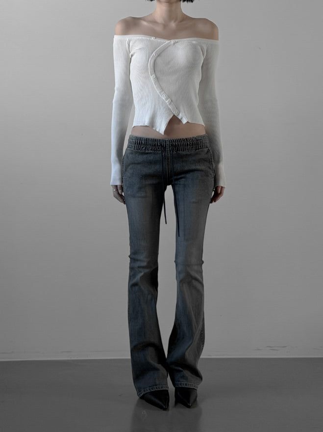 mnem（ムネム）の「Edge Low Banding Bootcut Denim（Pants）」