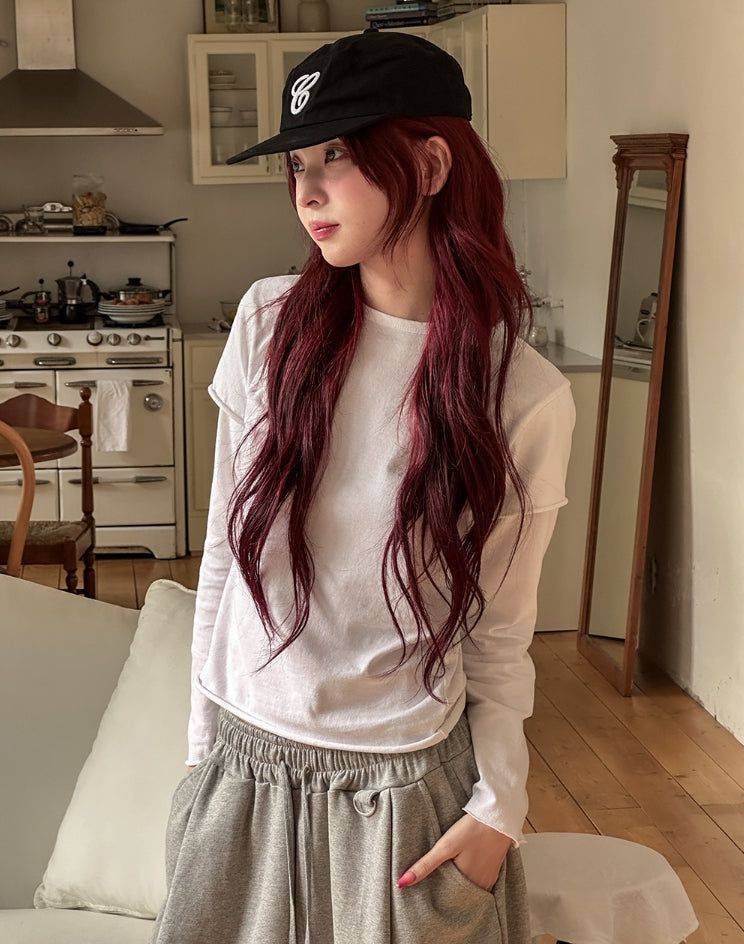 Multi-pattern leather strap pillbox ballcap