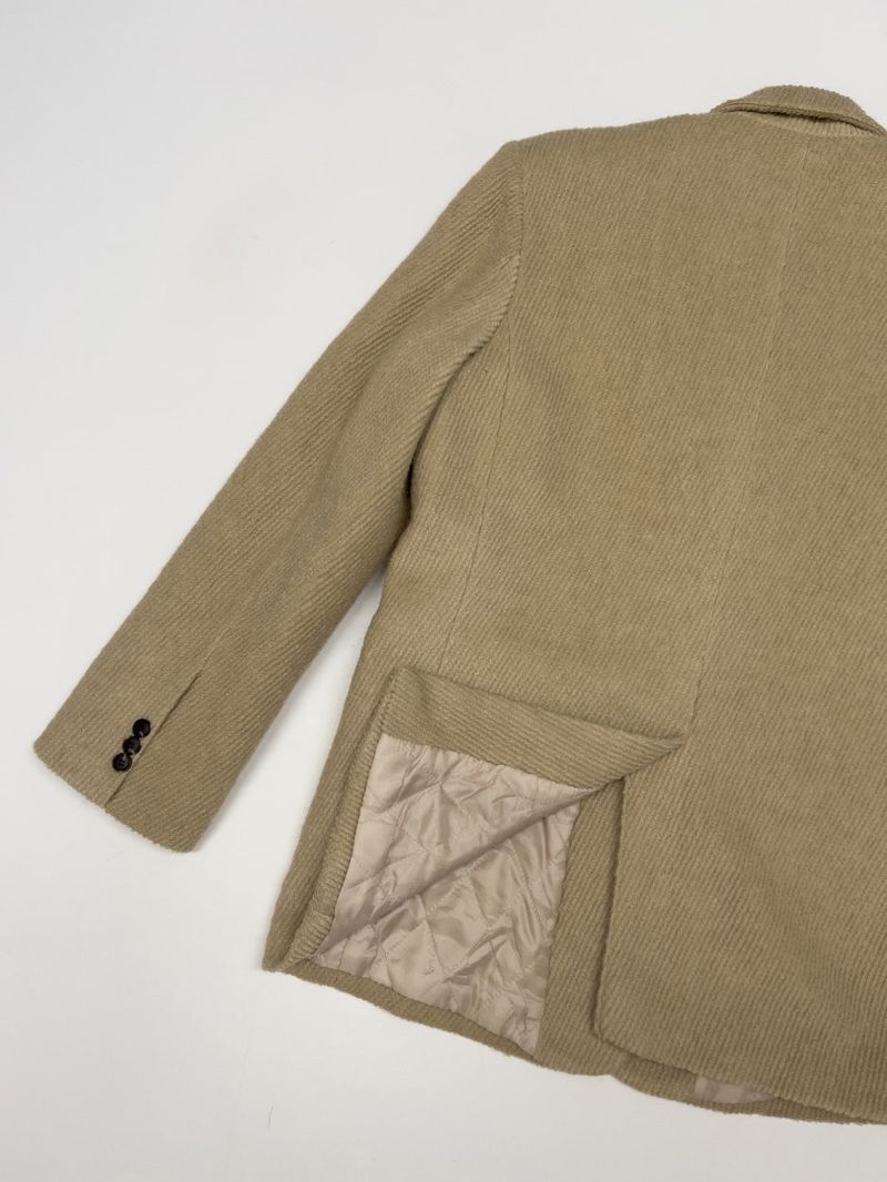 [Wool 50%/Quilted lining] Twill wool single over fit jacket