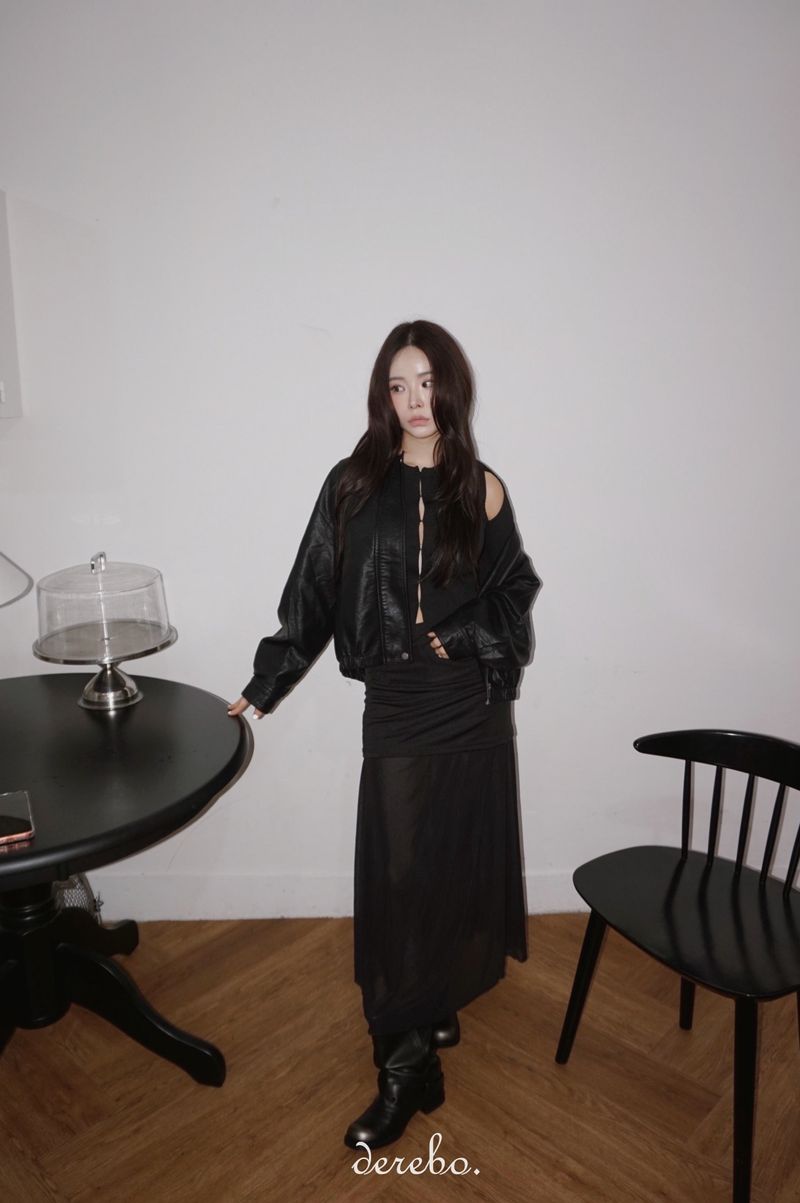 cocktail chiffon see-through long skirt
