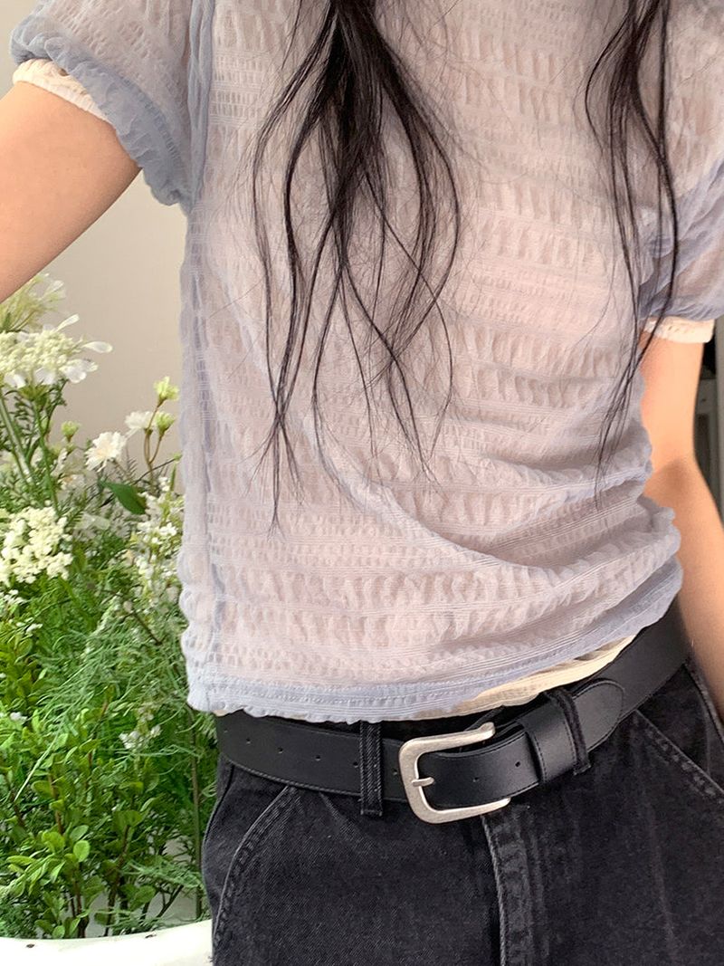 SHEER PUFF BLOUSE (4C)