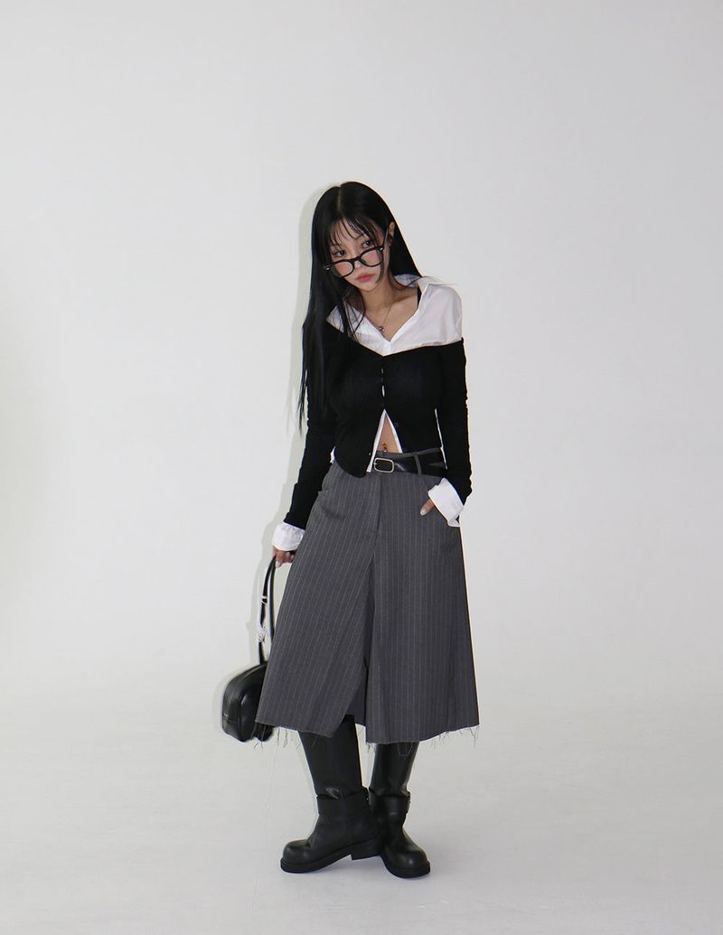 Bermuda Stripe Midi Skirt