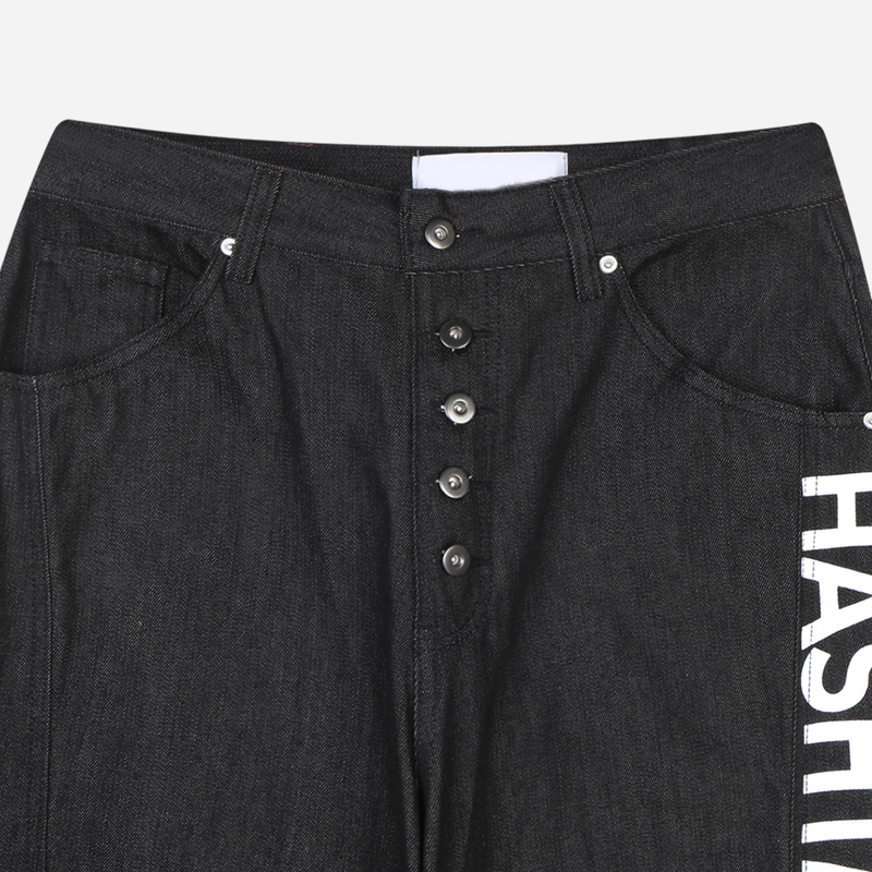 Hash Lettering Denim Pants