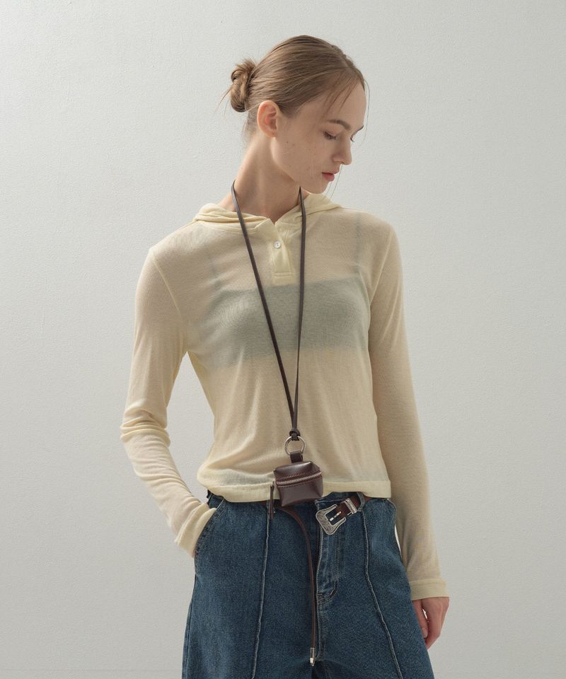 Mild Tencel Hoodie Top_Cream
