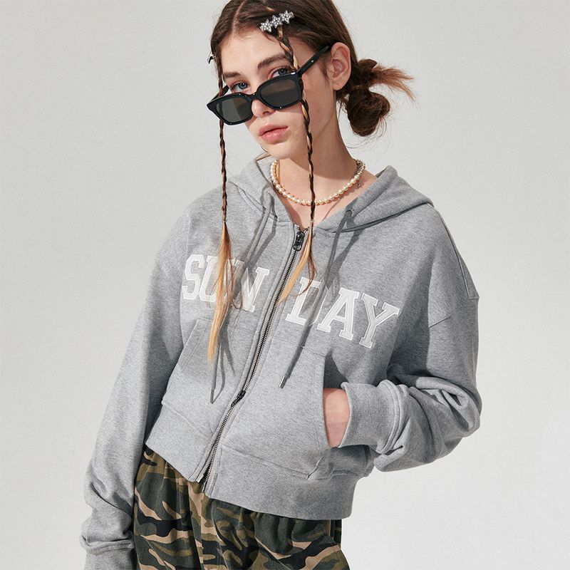 Sunday Crop Hood Zip-up [2 Color]