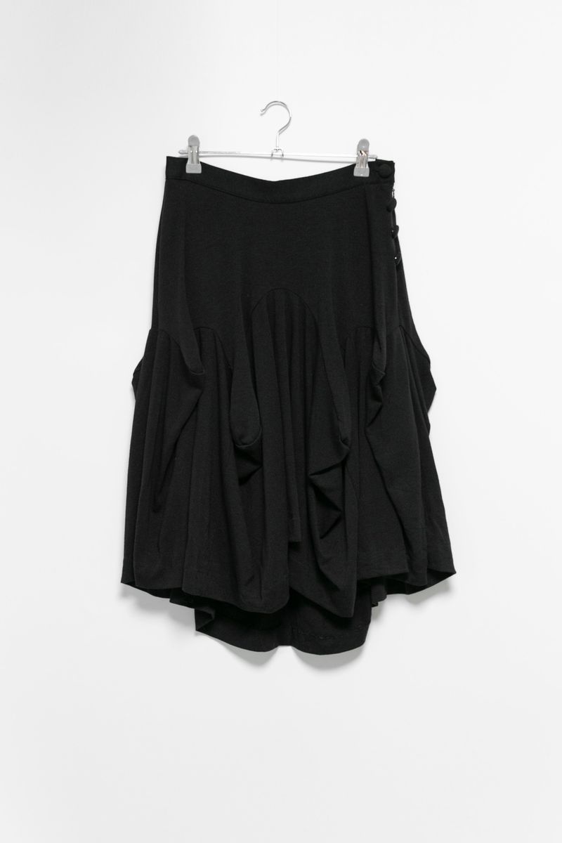 button curved flare midi skirt(3colors)