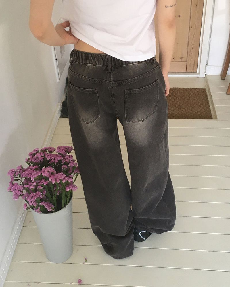 Radian Back-Banding Wide Denim Pants