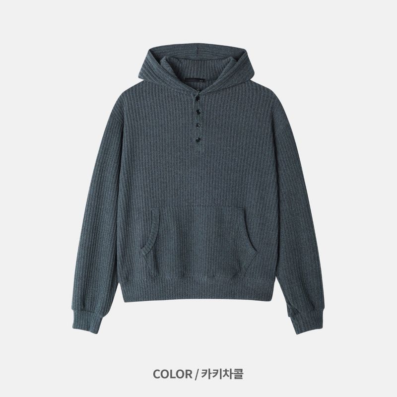 Henley neck crop hoodie