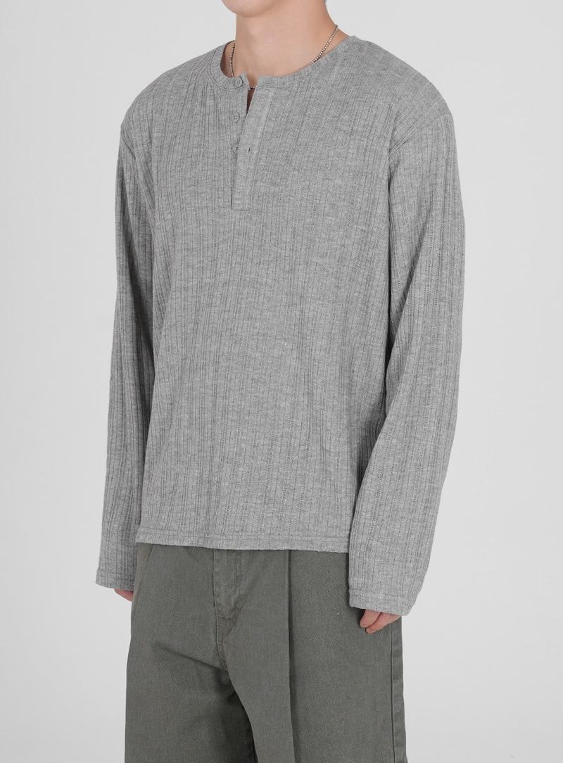 nareum（ナルム）の「THRU HENLEY NECK LONG SLEEVES（Tops）」