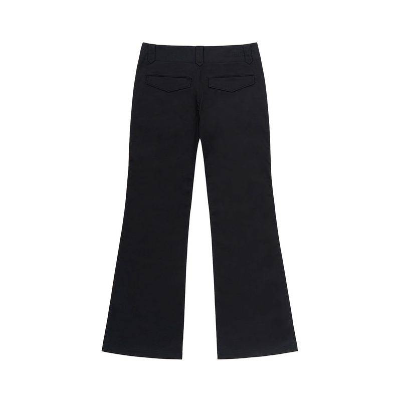 LOW-RISE TWO BUTTON BOOTS CUT PANTS (BLACK)