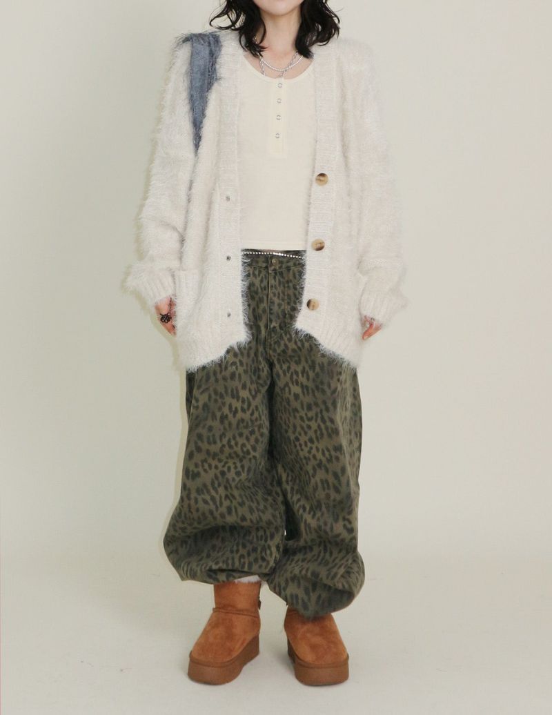 Featheryan Rouge Long Angora Cardigan
