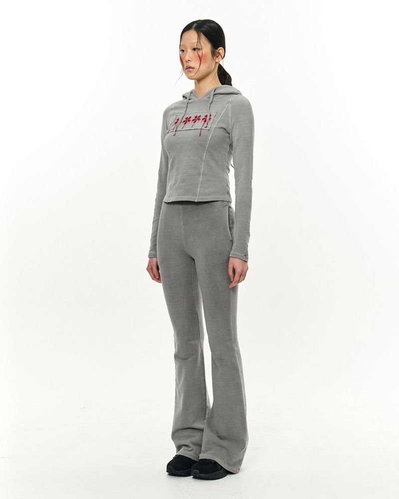 Patch Slim Hoodie _ Light Grey