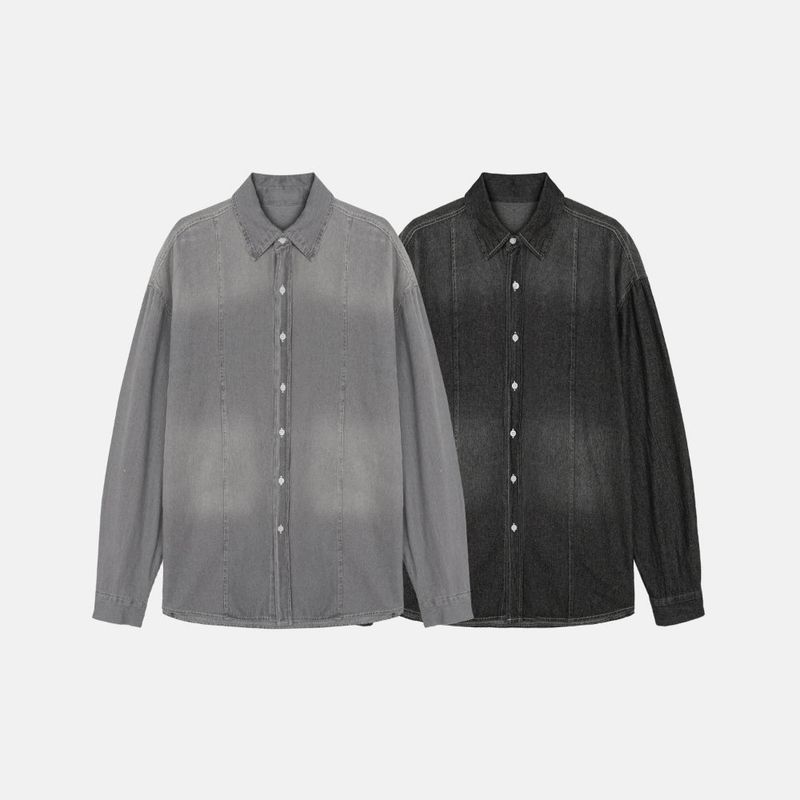 LMN Colson Line Brush Denim Shirt (2 colors)