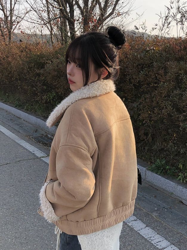 [Fur Lining] Rat Wool Suede Mustang Jumper