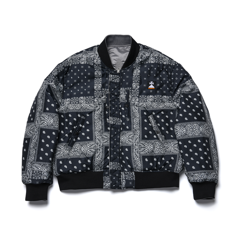 Dominant Paisley Reversible MA-1_Silver