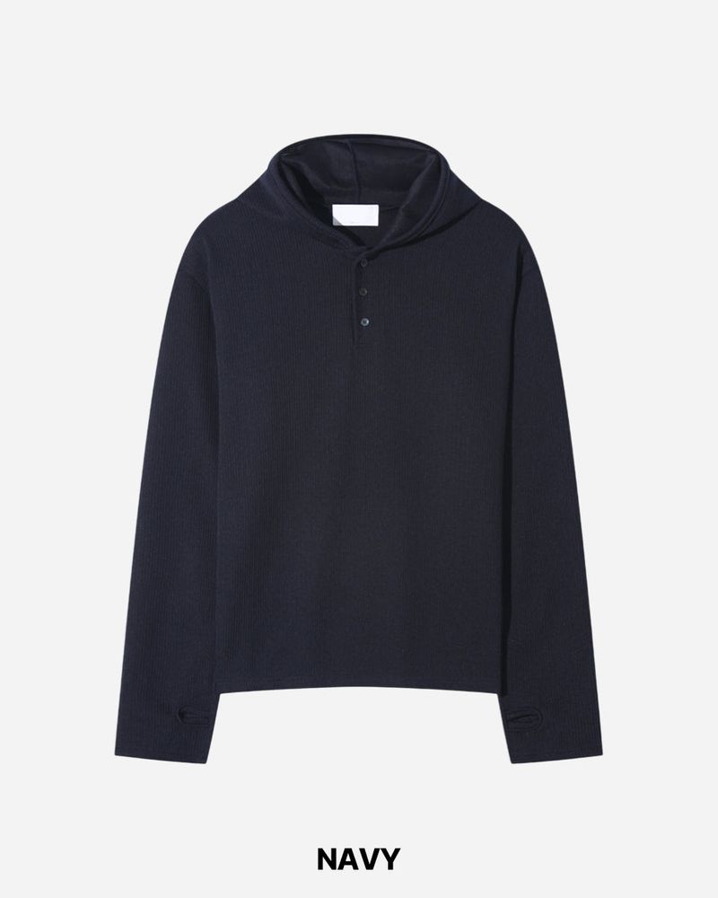 Polz Rib Henley Hoodie