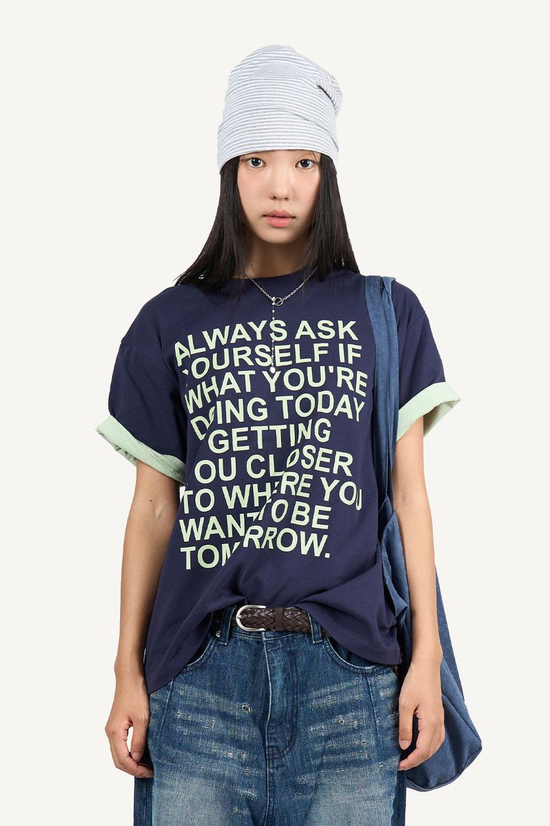 Raucohouse(ラウコハウス)の「Graphic color matching roll-up T-shirt(Tops)」