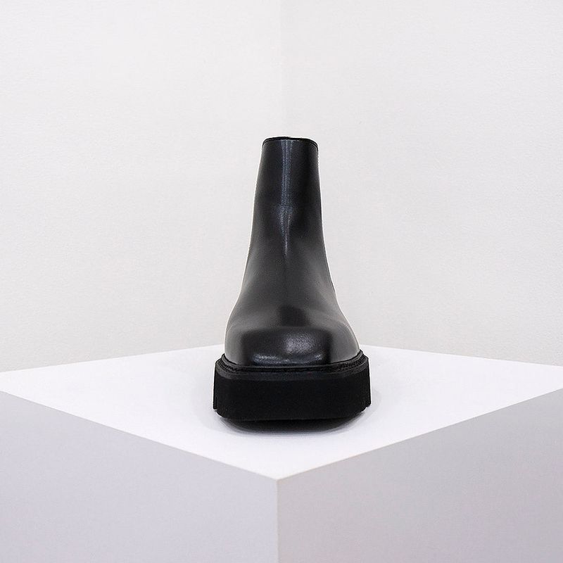 4cm up Cowhide Squareto Chelsea Boots