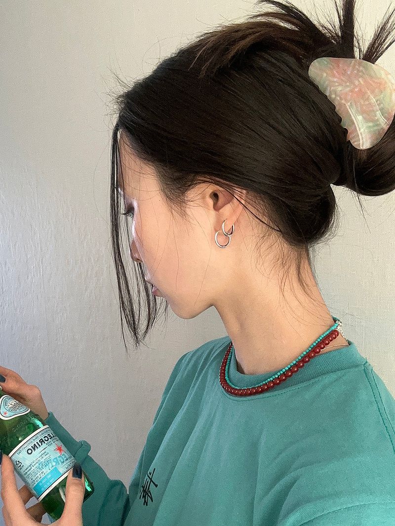 peach mint hair clip