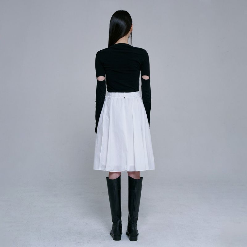 SLIT MIDI SKIRT(WHITE)