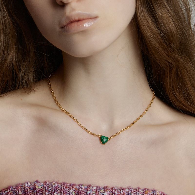 Petite Heart Necklace_Green
