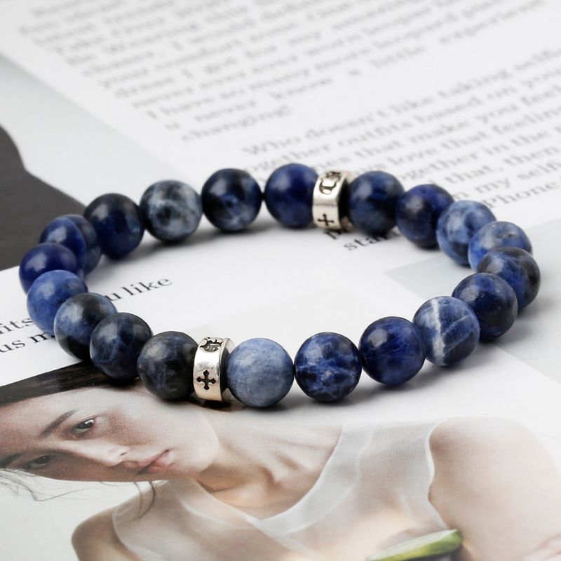 C22SVB-1005 Sodite natural stone gemstone men’s bracelet 8mm