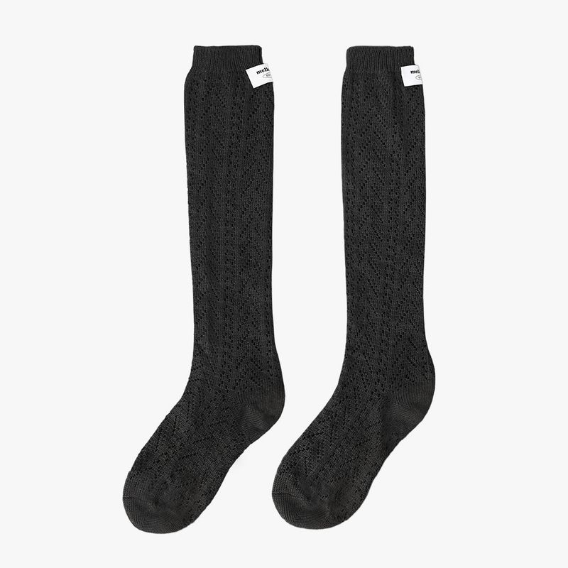 CROCHET LACE KNEE SOCKS (BLACK)