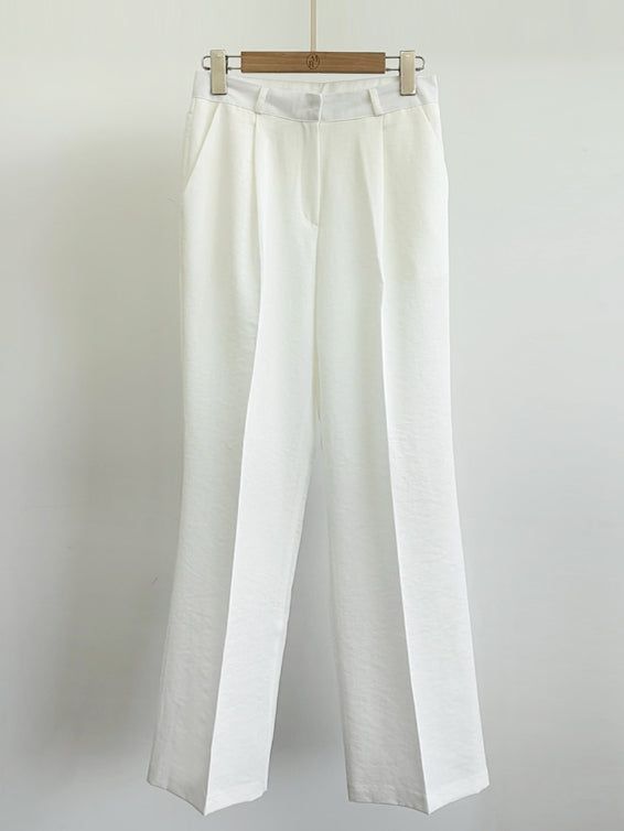 Hidel Linen Basic Pintuck Slacks