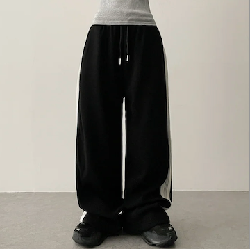 Enz Side Track Line Wide Pants