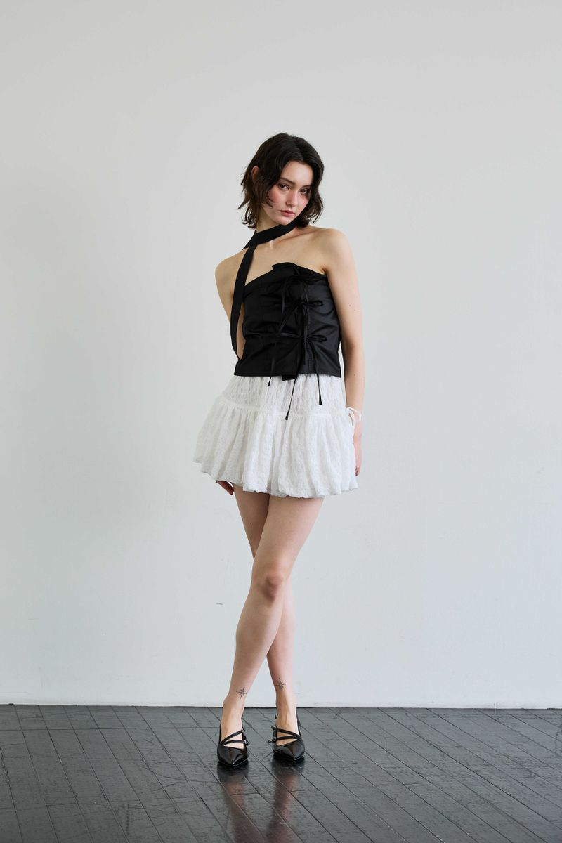 ELFIN SCARF TOP / BLACK