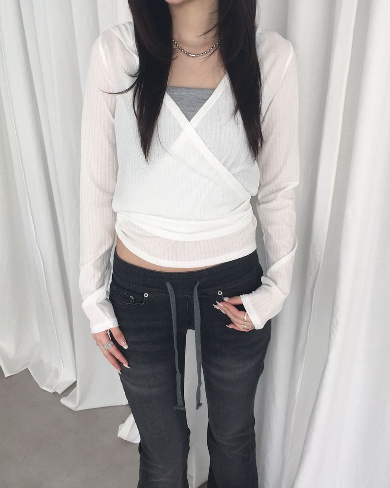Banding low denim boots cut pants