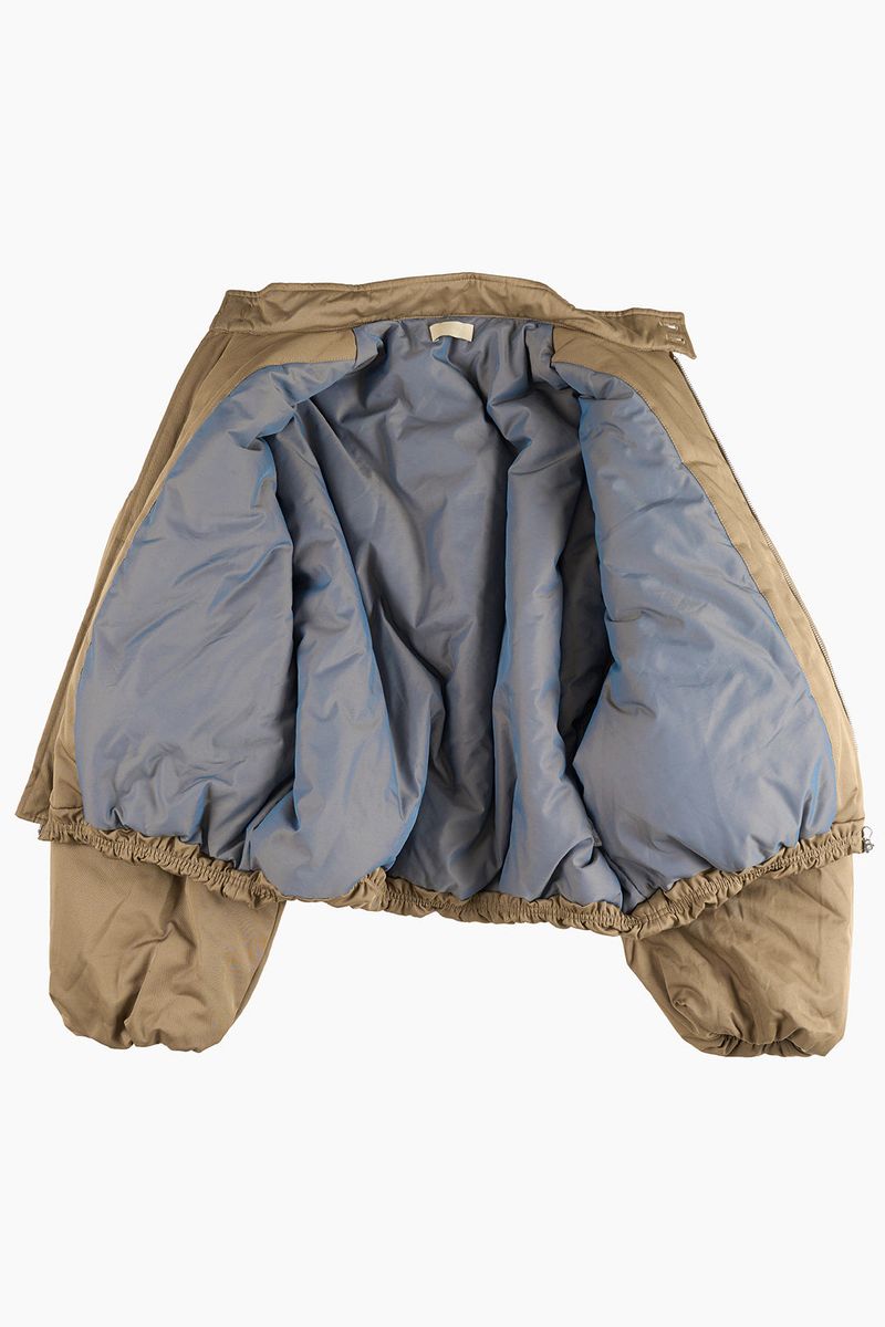 Coated crop padding blouson