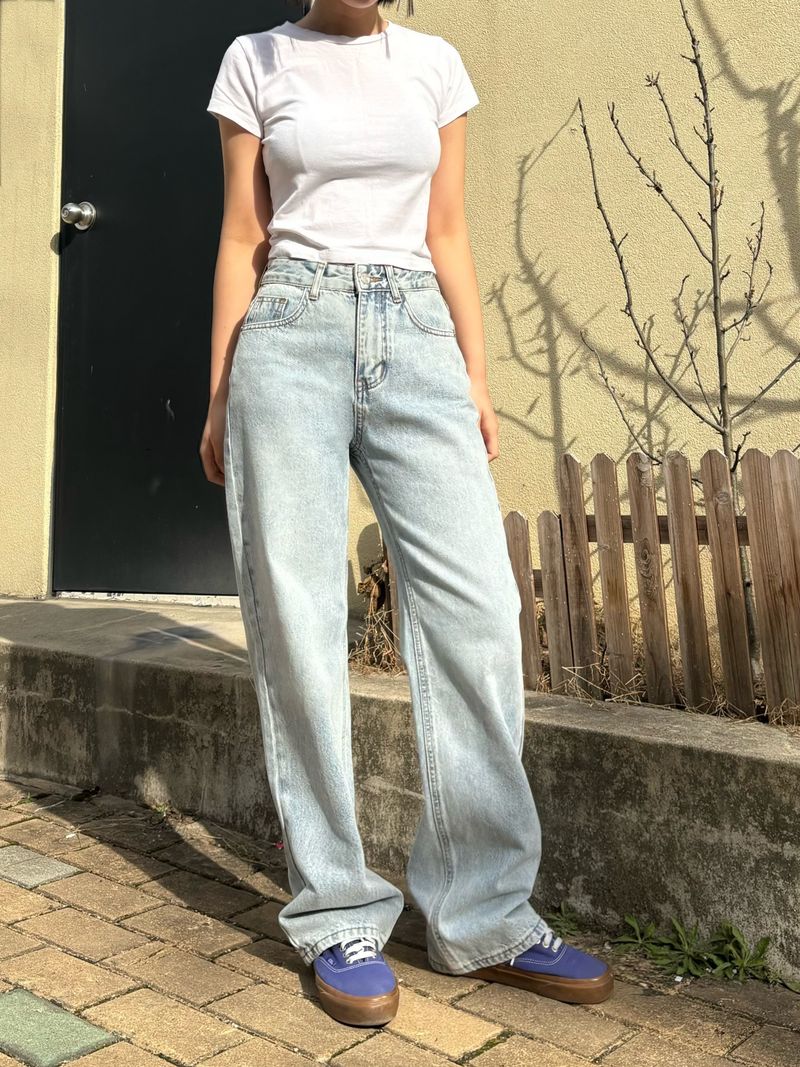 CLASSIC LOOK SEMI WIDE DENIM PANTS code 18101