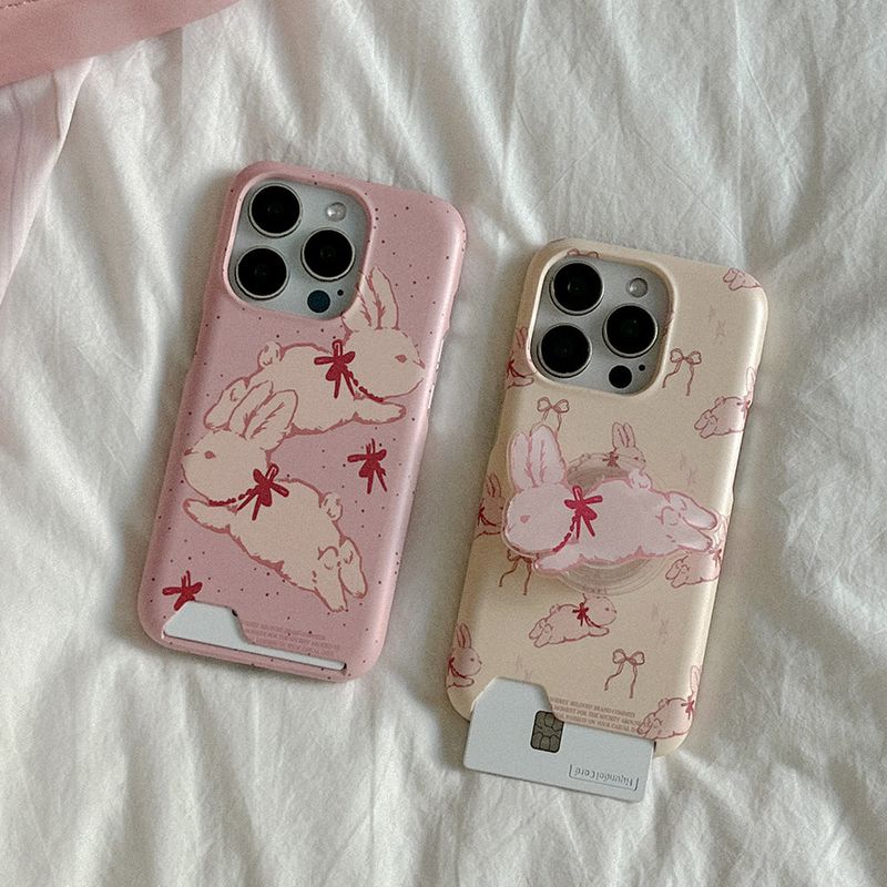 mademoment（メイドモーマン）の「[Mademoment]ファジーリボンバニーデザインアイフォンカードケース（スマホグッズ/小物）」