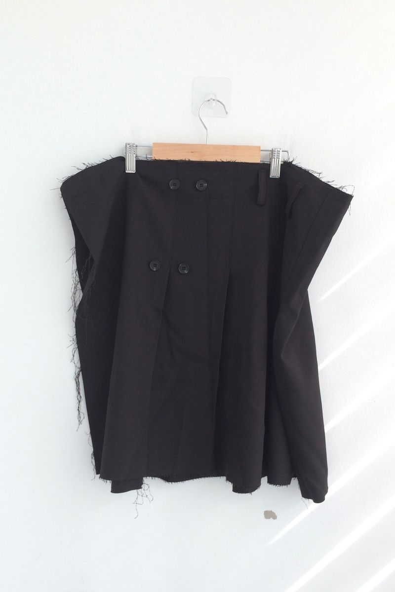 Fringe Button Wrap Skirt