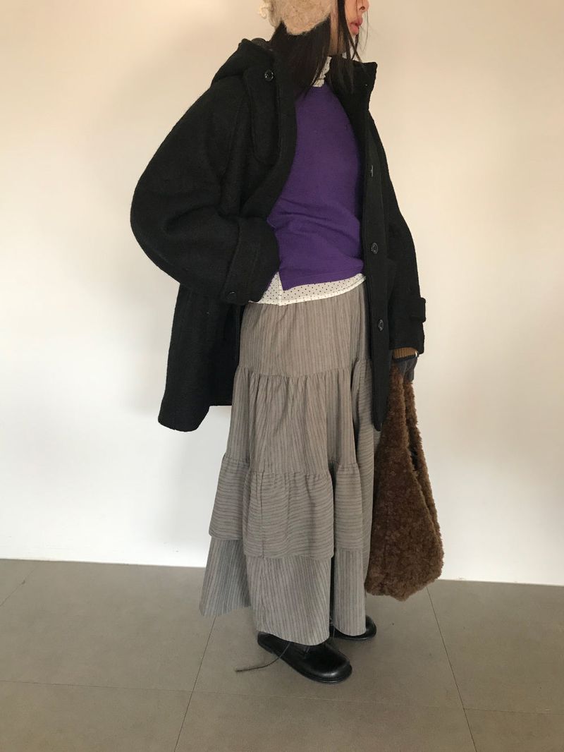 [MD Pick]Fine wool hooded half coat (2color)