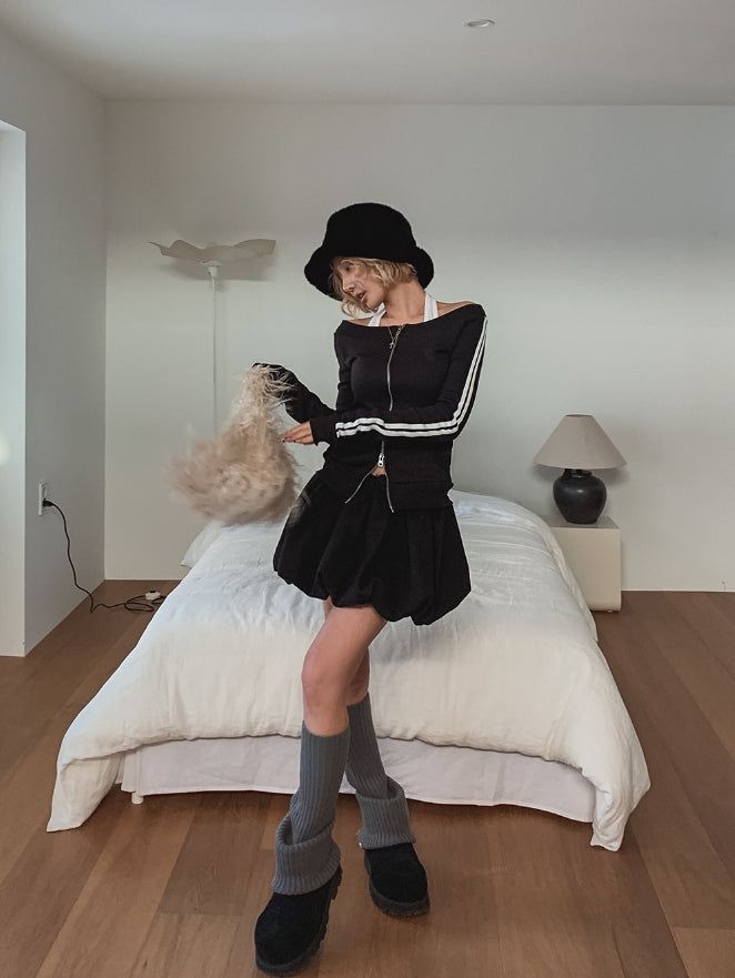 Chad Balloon Brushed Mini Skirt