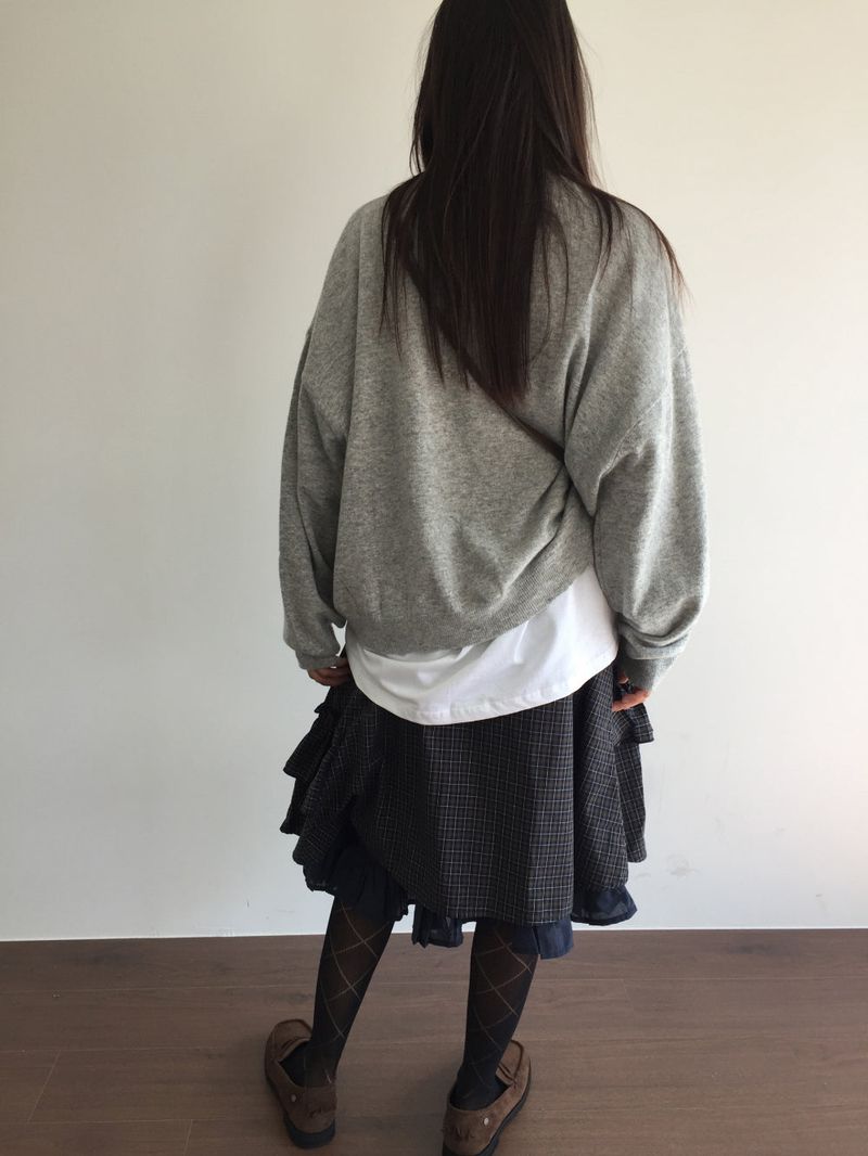 Lo-fi check layer skirt (1color)
