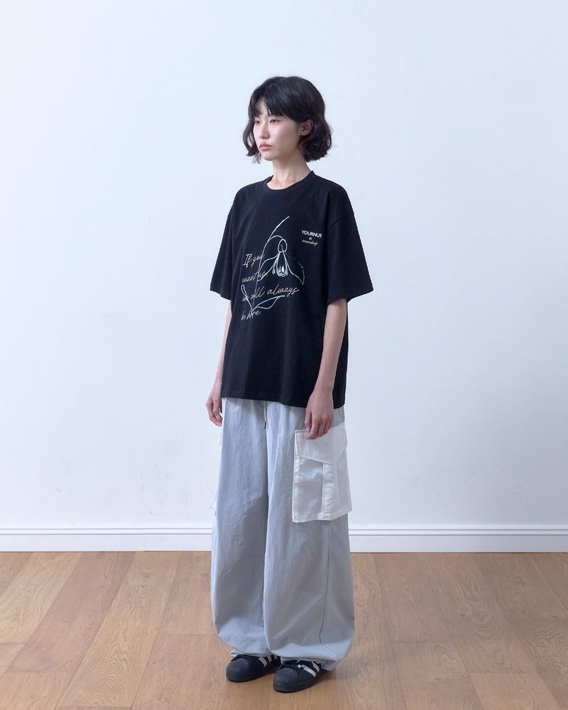 26SS★ Patch Nylon Curved Pants