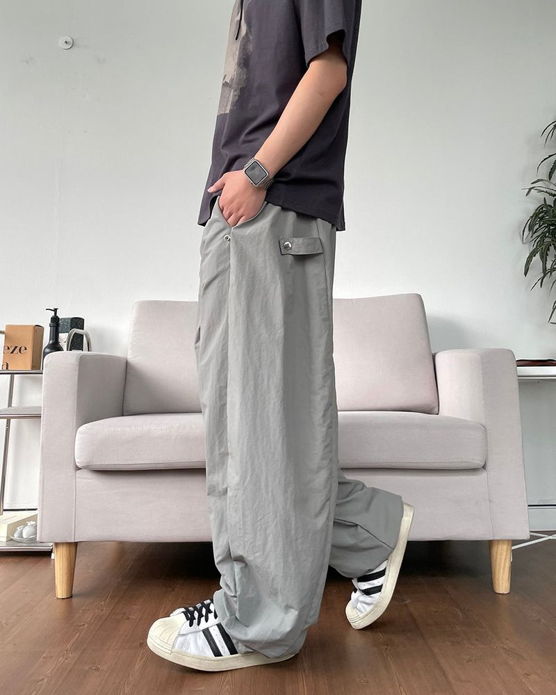 Side Snap Nylon Balloon Pants
