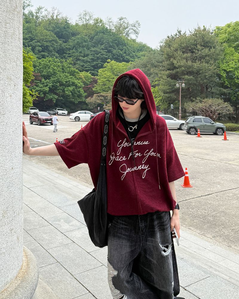 26SS★ Airy Half Hood Zip Up