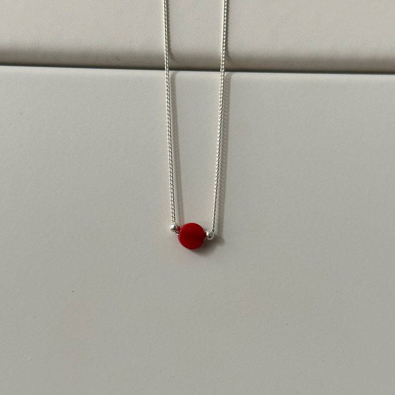 Coral Silverball Chain Necklace