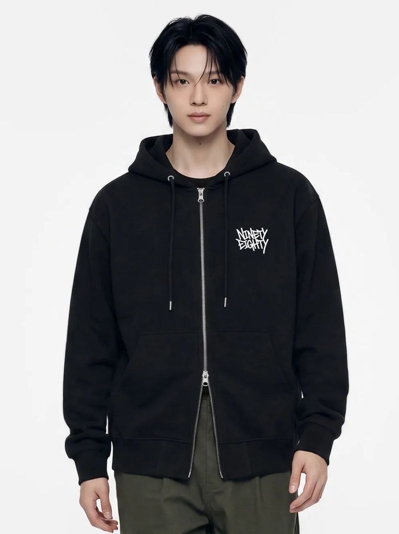 rough logo 2-way zip-up (4color)