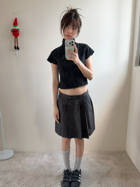 cap sleeve double button jk