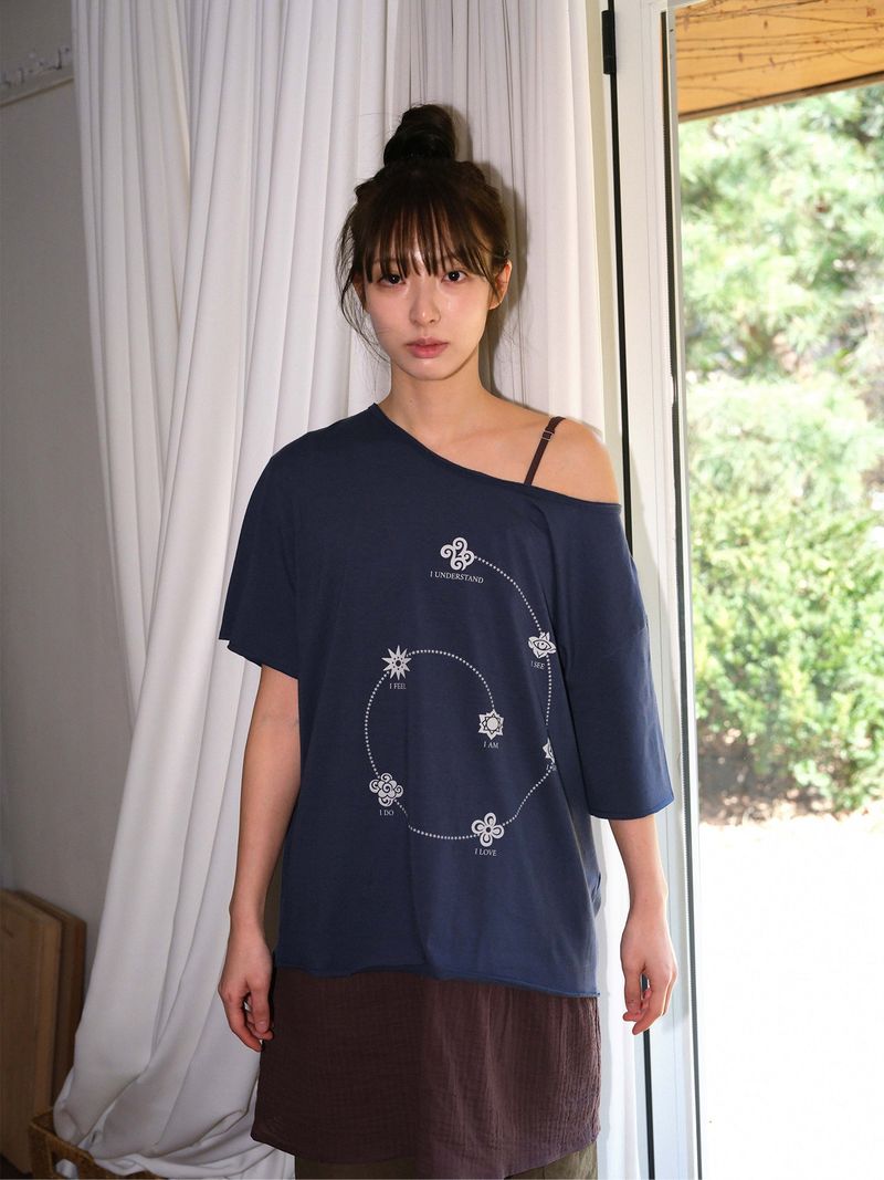 Chakra Drape T-shirt (Vintage Blue)