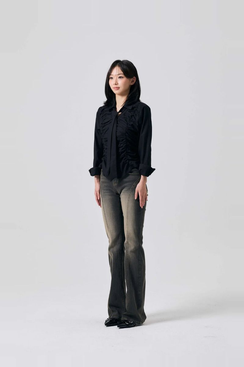 ELLA BOOTCUT DENIM PANTS / BLACK